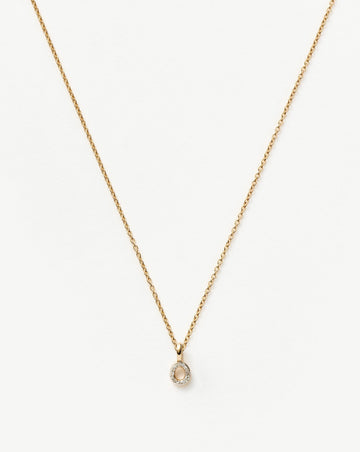 Fine Diamond Initial Mini Pendant Necklace - O | 14k Solid Yellow Gold Plated/Diamond Necklaces Missoma 
