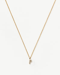 Fine Diamond Initial Mini Pendant Necklace - P | 14k Solid Yellow Gold Plated/Diamond Necklaces Missoma 