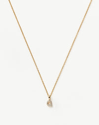 Fine Diamond Initial Mini Pendant Necklace - Q | 14k Solid Yellow Gold Plated/Diamond Necklaces Missoma 