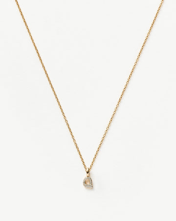 Fine Diamond Initial Mini Pendant Necklace - Q | 14k Solid Yellow Gold Plated/Diamond Necklaces Missoma 