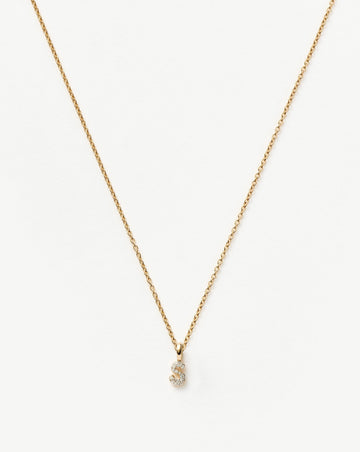 Fine Diamond Initial Mini Pendant Necklace - S | 14k Solid Yellow Gold Plated/Diamond Necklaces Missoma 