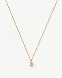 Fine Diamond Initial Mini Pendant Necklace - X | 14k Solid Yellow Gold Plated/Diamond Necklaces Missoma 