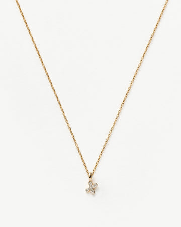 Fine Diamond Initial Mini Pendant Necklace - X | 14k Solid Yellow Gold Plated/Diamond Necklaces Missoma 