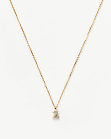 Fine Diamond Initial Mini Pendant Necklace - Z | 14k Solid Yellow Gold Plated/Diamond Necklaces Missoma 