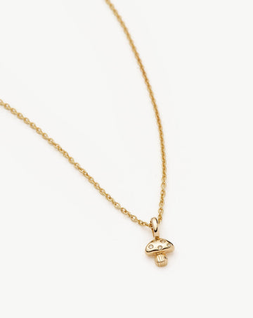 Fine Diamond Mushroom Mini Pendant Necklace | 14k Solid Gold/Diamond Necklaces Missoma 