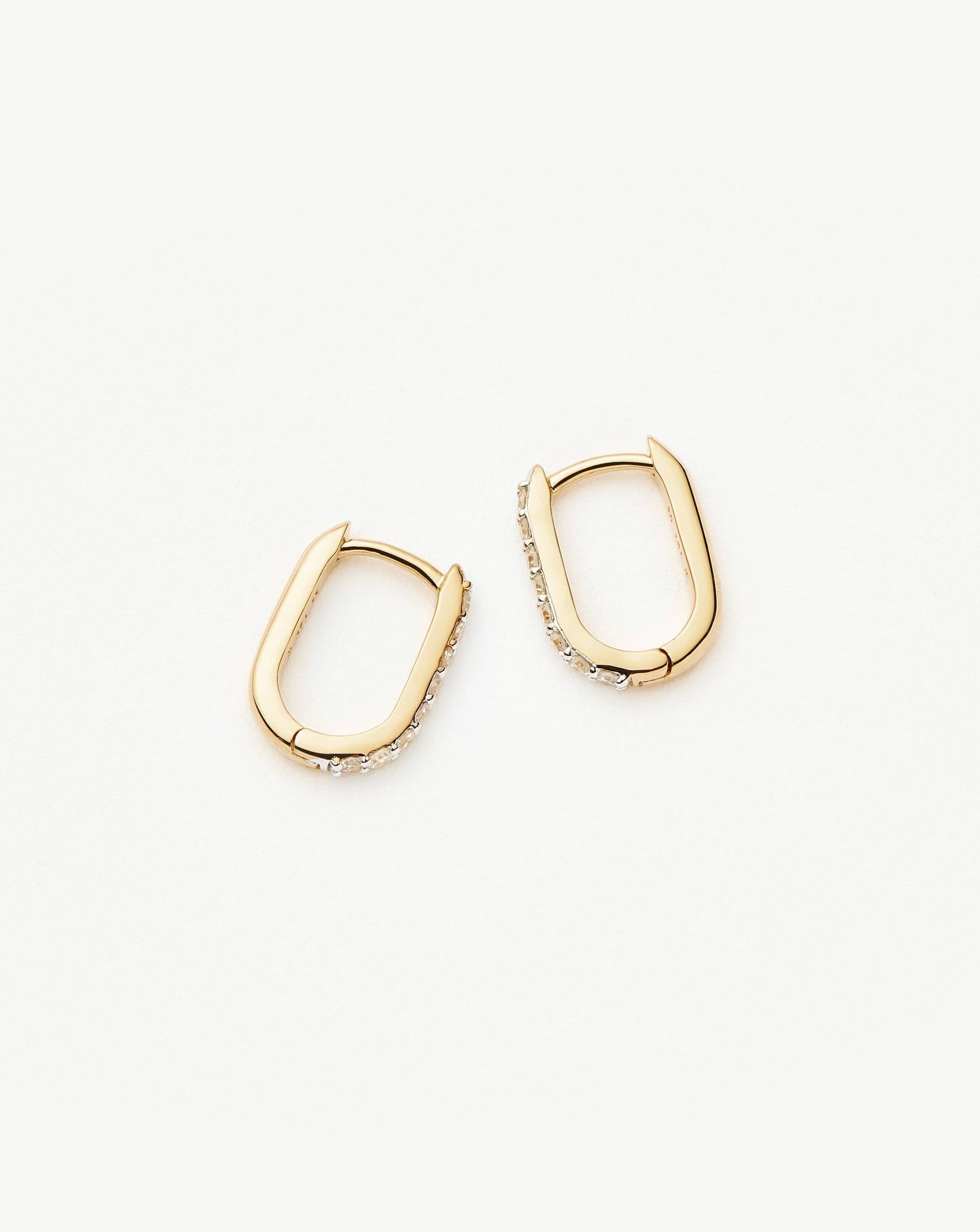 Fine Diamond Ovate Mini Hoop Earrings | 14k Solid Gold/Diamond Earrings Missoma 