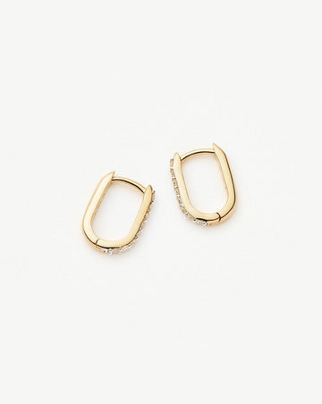 Fine Diamond Ovate Mini Hoop Earrings | 14k Solid Gold/Diamond Earrings Missoma 