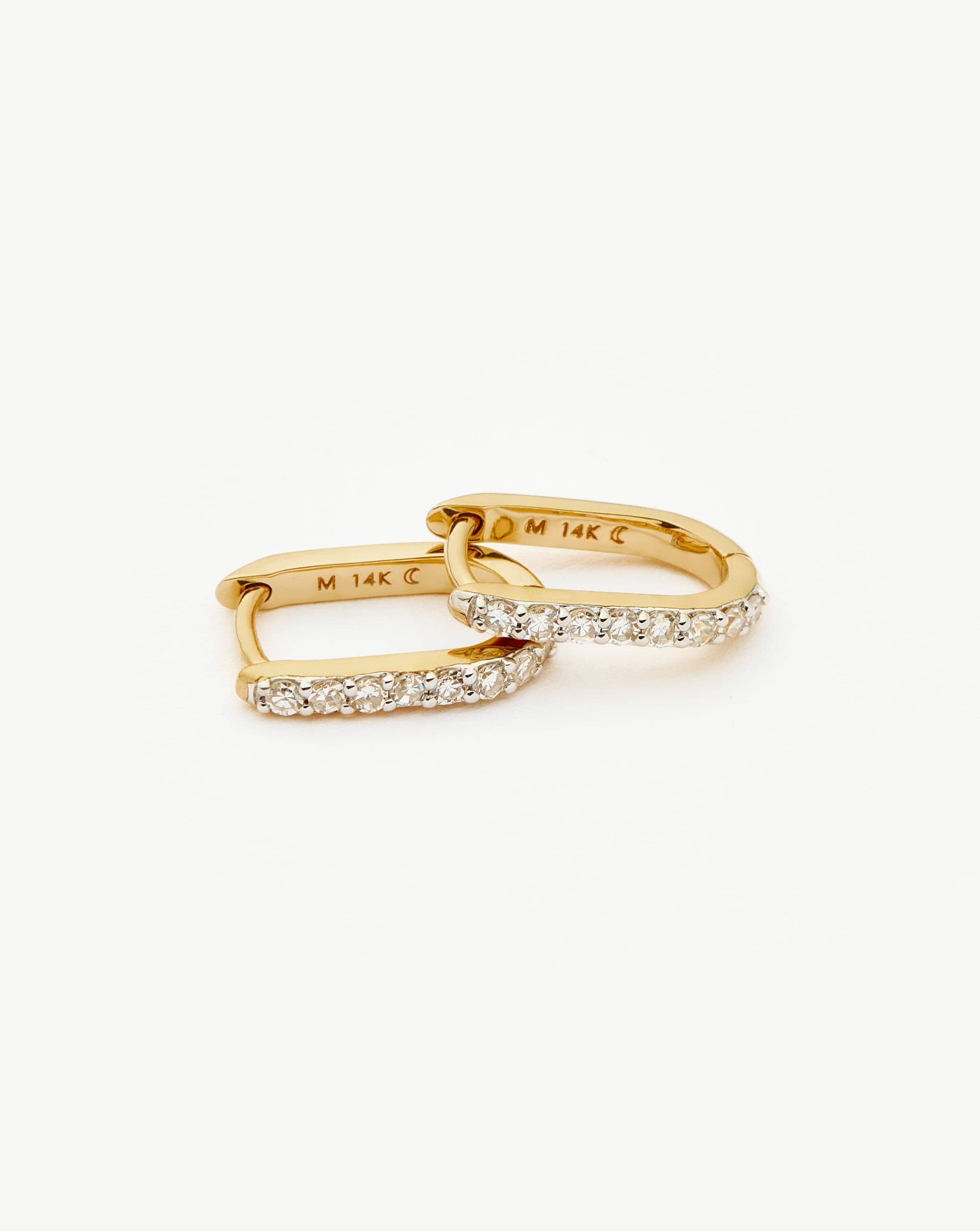 Fine Diamond Ovate Mini Hoop Earrings | 14k Solid Gold/Diamond Earrings Missoma 