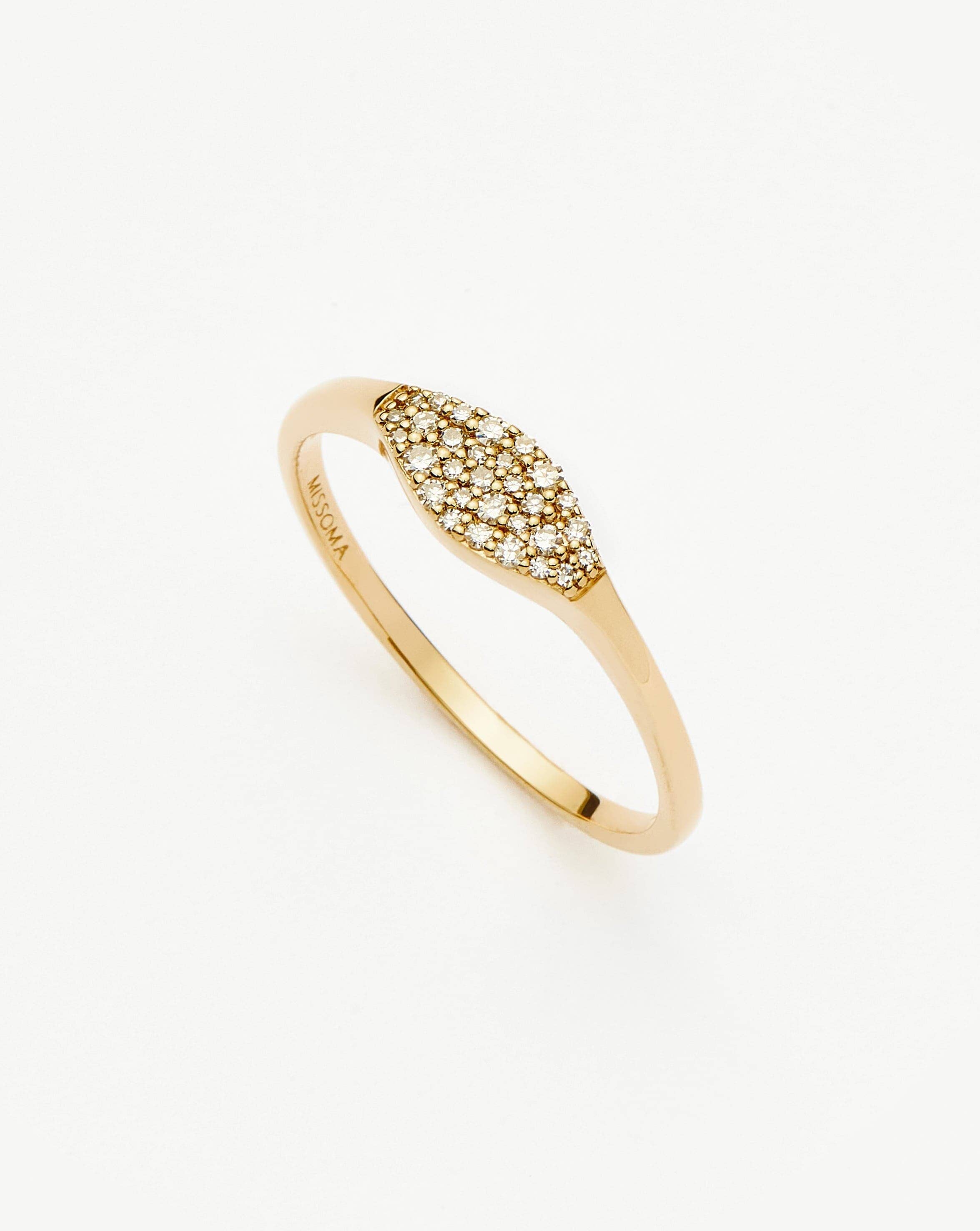 Fine Diamond Signet Ring | 14k Solid Gold/Diamond Rings Missoma 