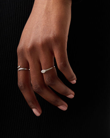 Fine Diamond Signet Ring | 14k Solid White Gold/Diamond Rings Missoma 