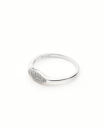 Fine Diamond Signet Ring | 14k Solid White Gold/Diamond Rings Missoma 