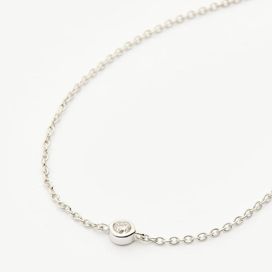 Fine Diamond Solitaire Bracelet | 14k Solid White Gold/Diamond Bracelets Missoma 