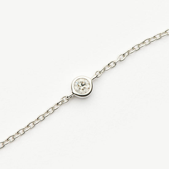 Fine Diamond Solitaire Bracelet | 14k Solid White Gold/Diamond Bracelets Missoma 