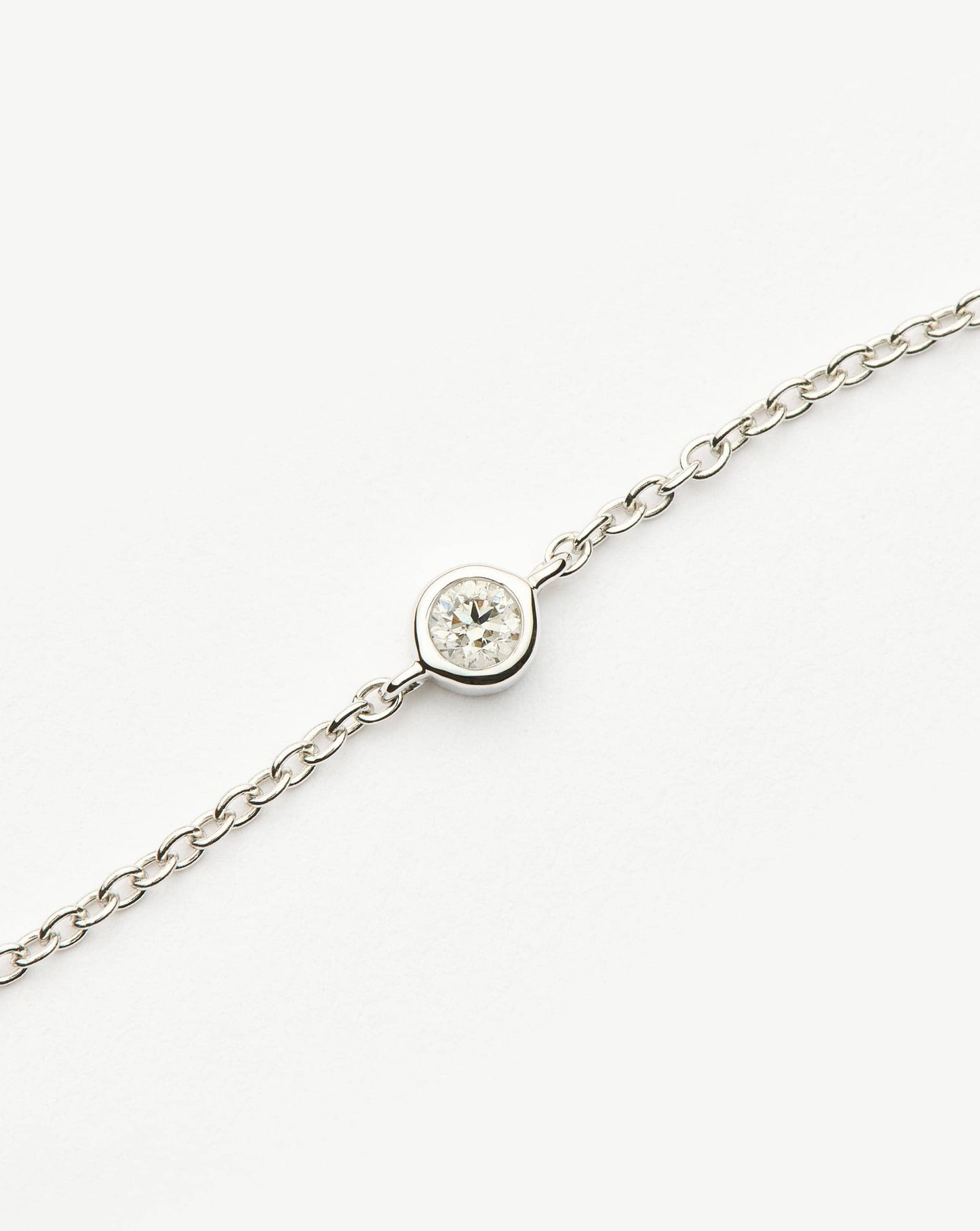 Fine Diamond Solitaire Bracelet | 14k Solid White Gold/Diamond Bracelets Missoma 