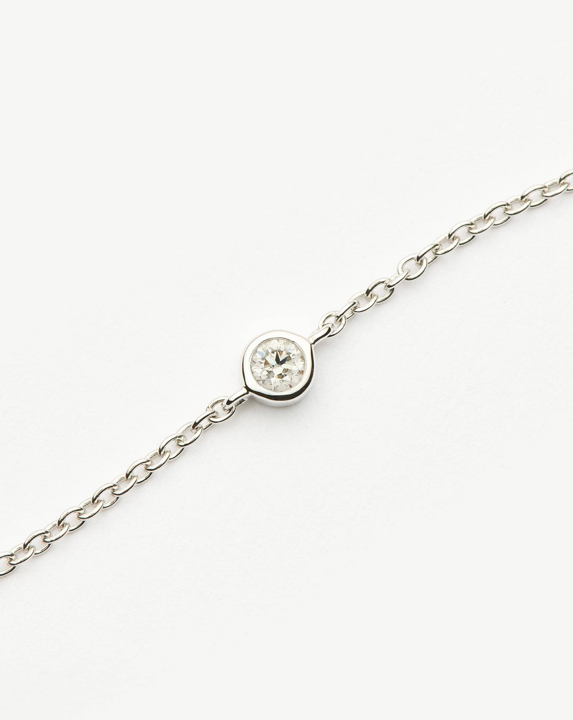 Fine Diamond Solitaire Bracelet | 14k Solid White Gold/Diamond Bracelets Missoma 