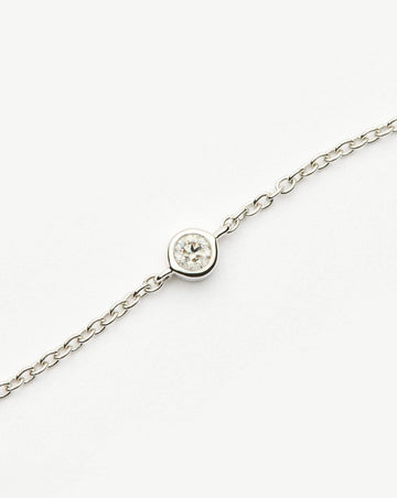 Fine Diamond Solitaire Bracelet | 14k Solid White Gold/Diamond Bracelets Missoma 