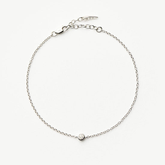 Fine Diamond Solitaire Bracelet | 14k Solid White Gold/Diamond Bracelets Missoma 