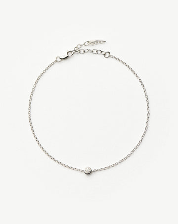 Fine Diamond Solitaire Bracelet | 14k Solid White Gold/Diamond Bracelets Missoma 