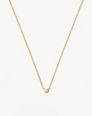 Fine Diamond Solitaire Pendant Necklace | 14k Solid Gold/Diamond Necklaces Missoma 