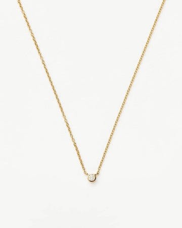 Fine Diamond Solitaire Pendant Necklace | 14k Solid Gold/Diamond Necklaces Missoma 