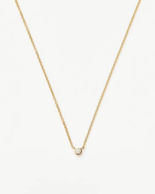 Fine Diamond Solitaire Pendant Necklace | 14k Solid Gold/Diamond Necklaces Missoma 