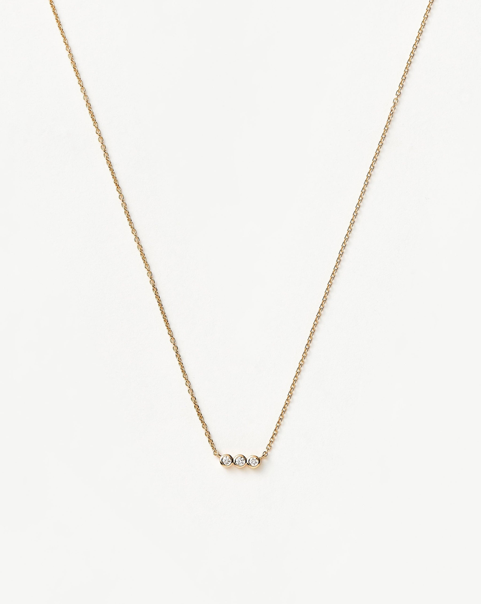 Fine Diamond Solitaire Trio Necklace Necklaces Missoma 