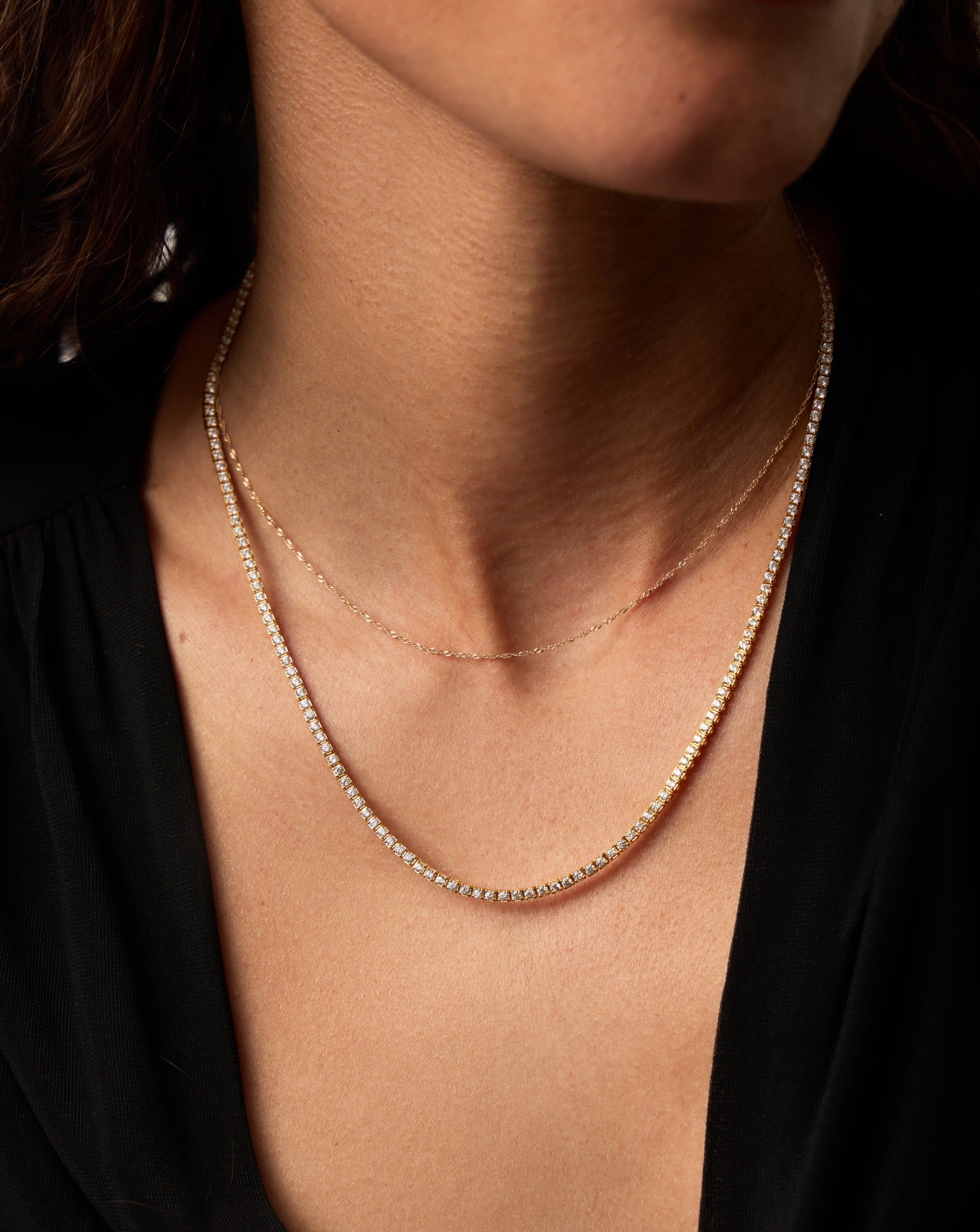 Fine Diamond Tennis Necklace | 14k Solid Gold Diamond Necklaces Missoma 