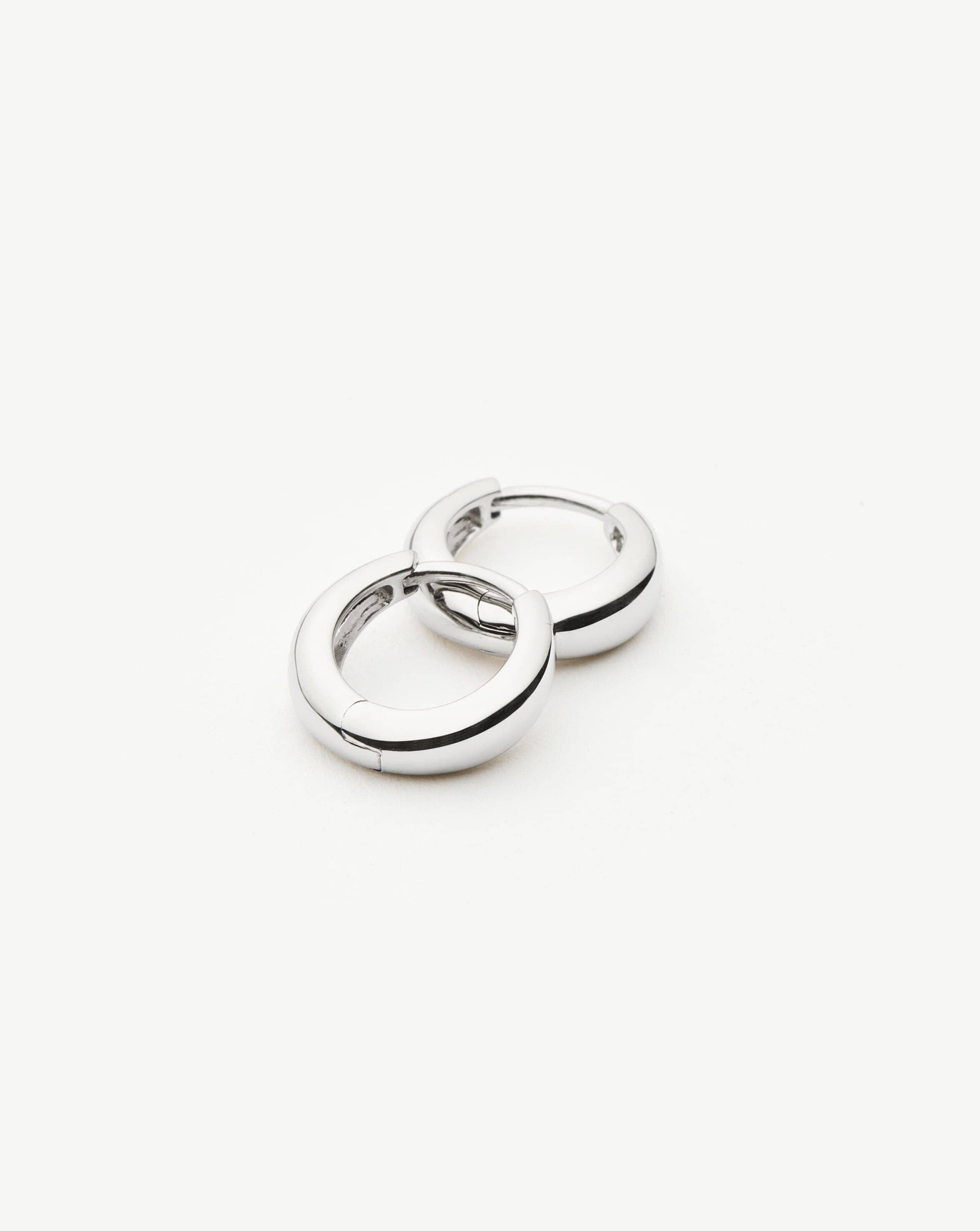 Fine Dome Huggies | 14k Solid White Gold Earrings Missoma 