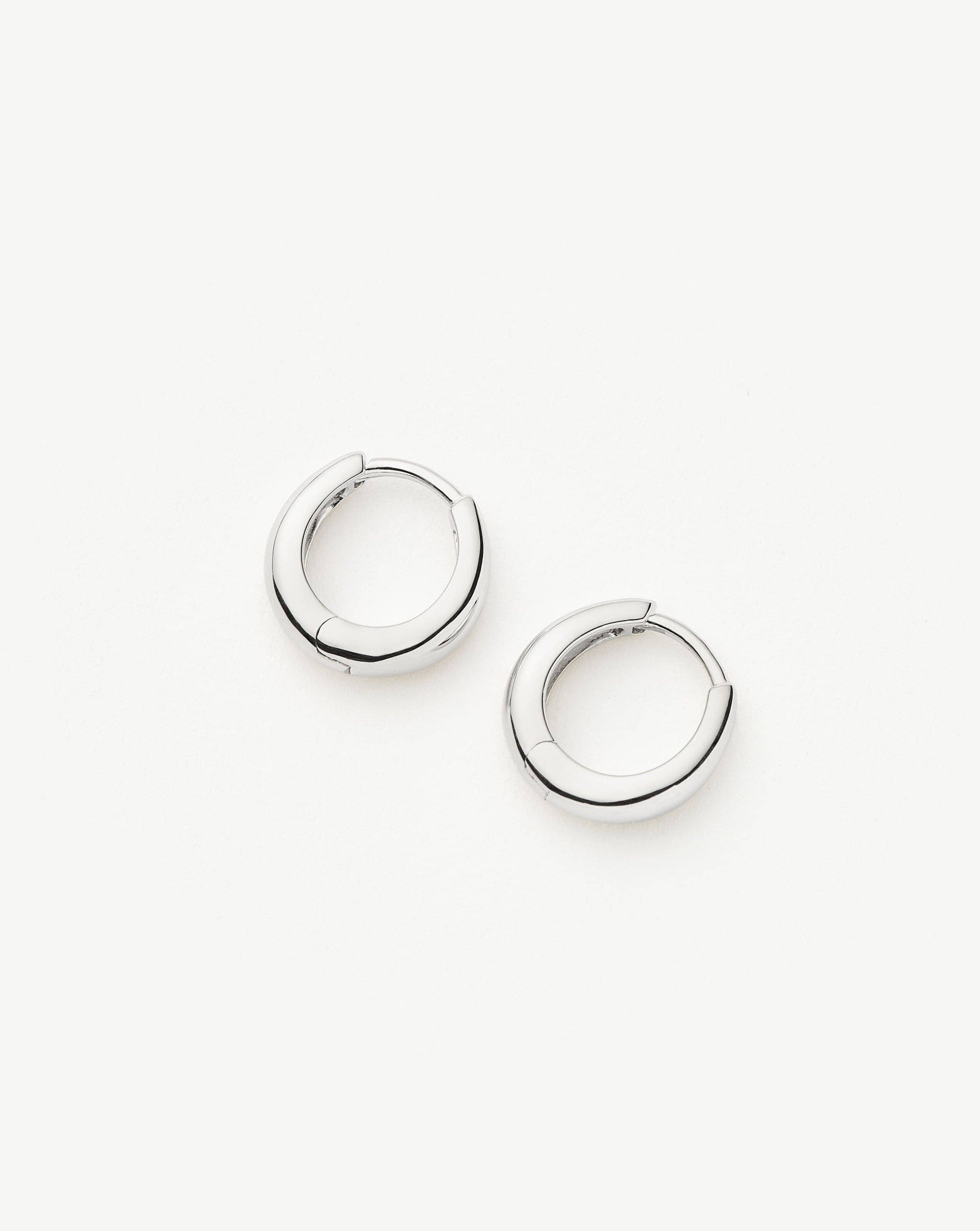 Fine Dome Huggies | 14k Solid White Gold Earrings Missoma 