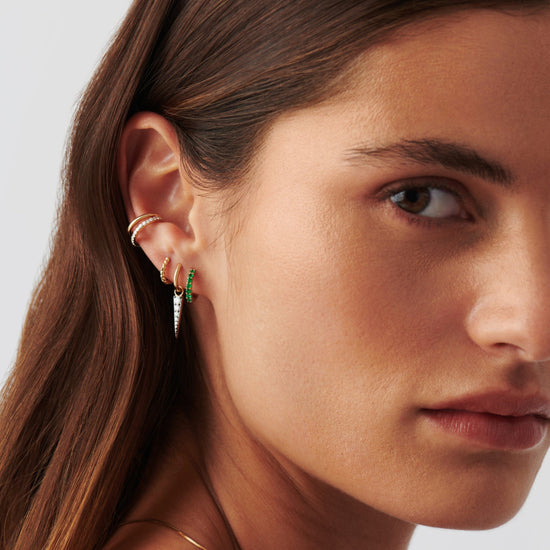 Fine Emerald Huggies Earrings Missoma 