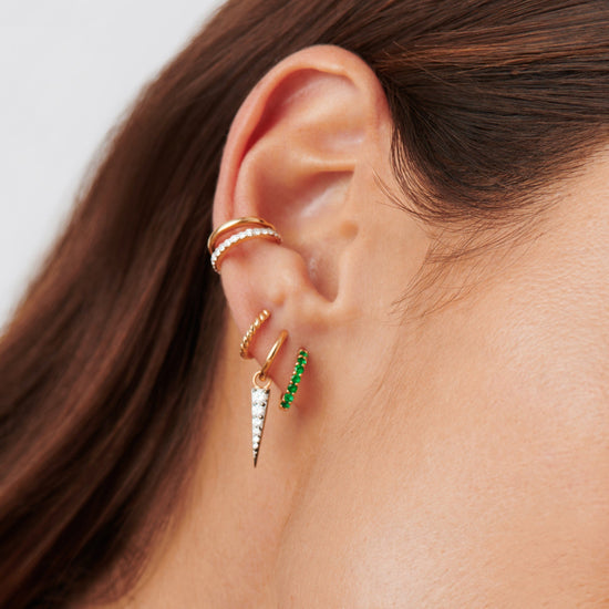 Fine Emerald Huggies Earrings Missoma 