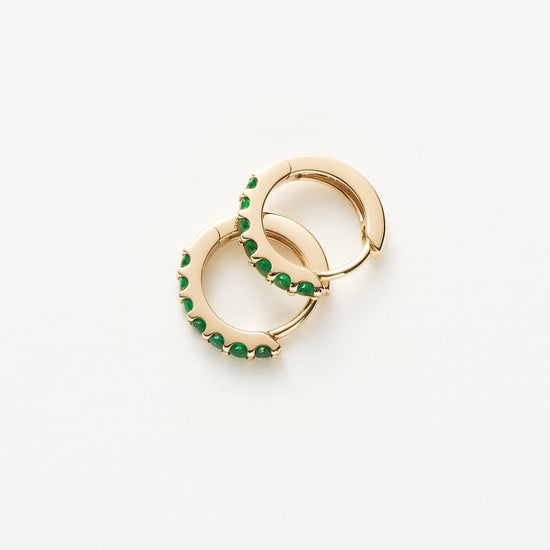 Fine Emerald Huggies Earrings Missoma 