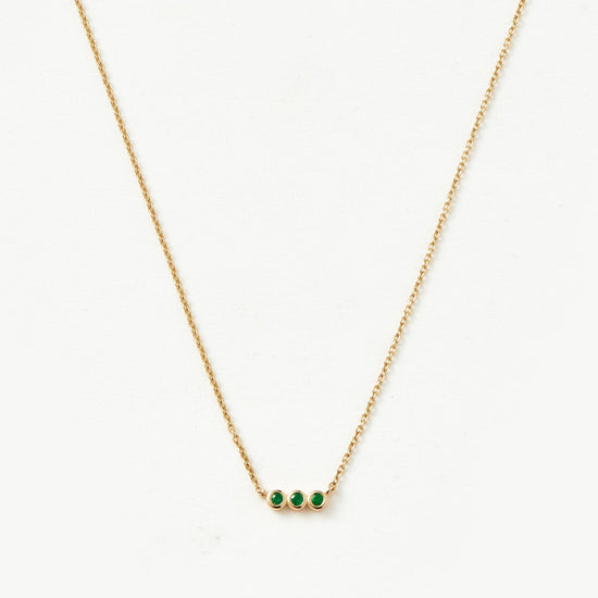 Fine Emerald Solitaire Trio Necklace Necklaces Missoma 