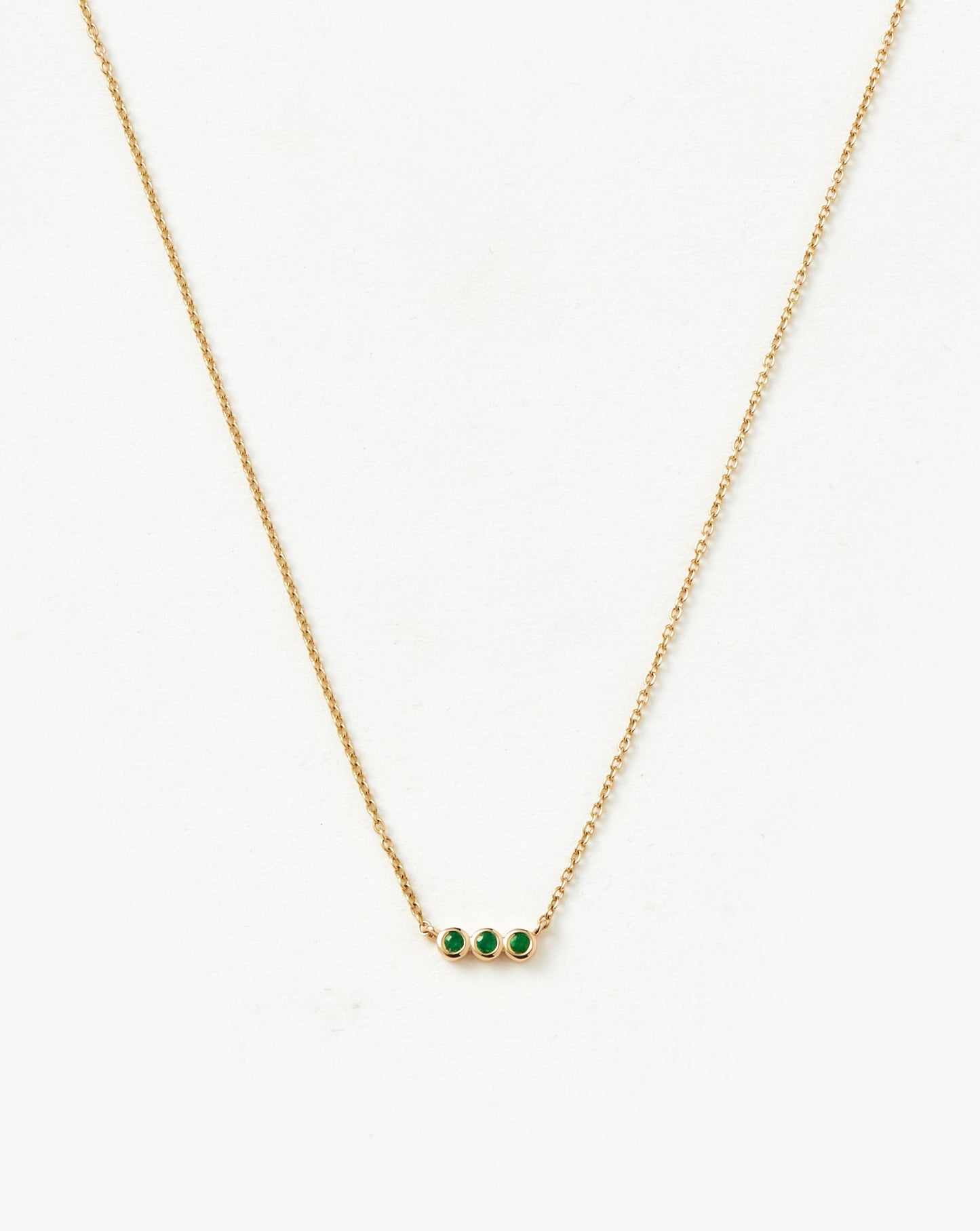 Fine Emerald Solitaire Trio Necklace Necklaces Missoma 