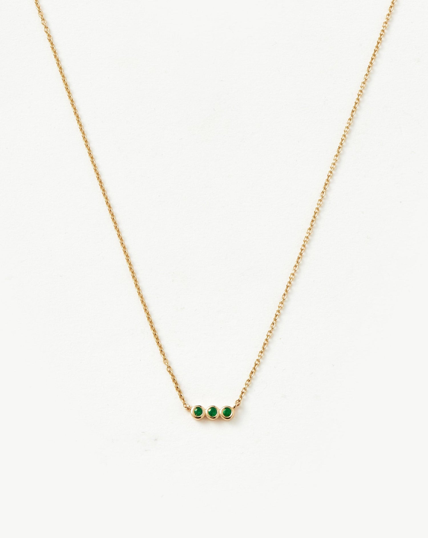 Fine Emerald Solitaire Trio Necklace Necklaces Missoma 