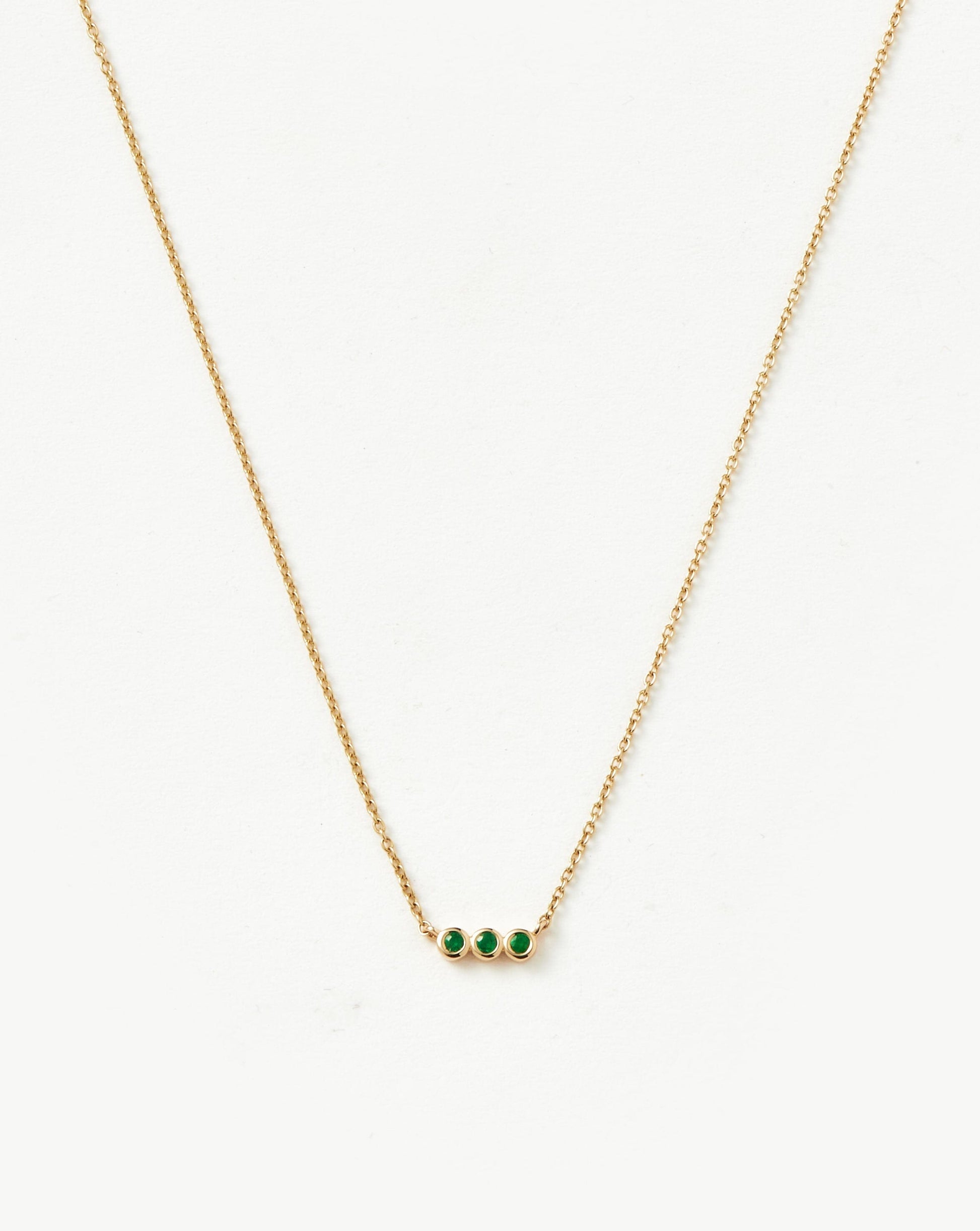Fine Emerald Solitaire Trio Necklace Necklaces Missoma 