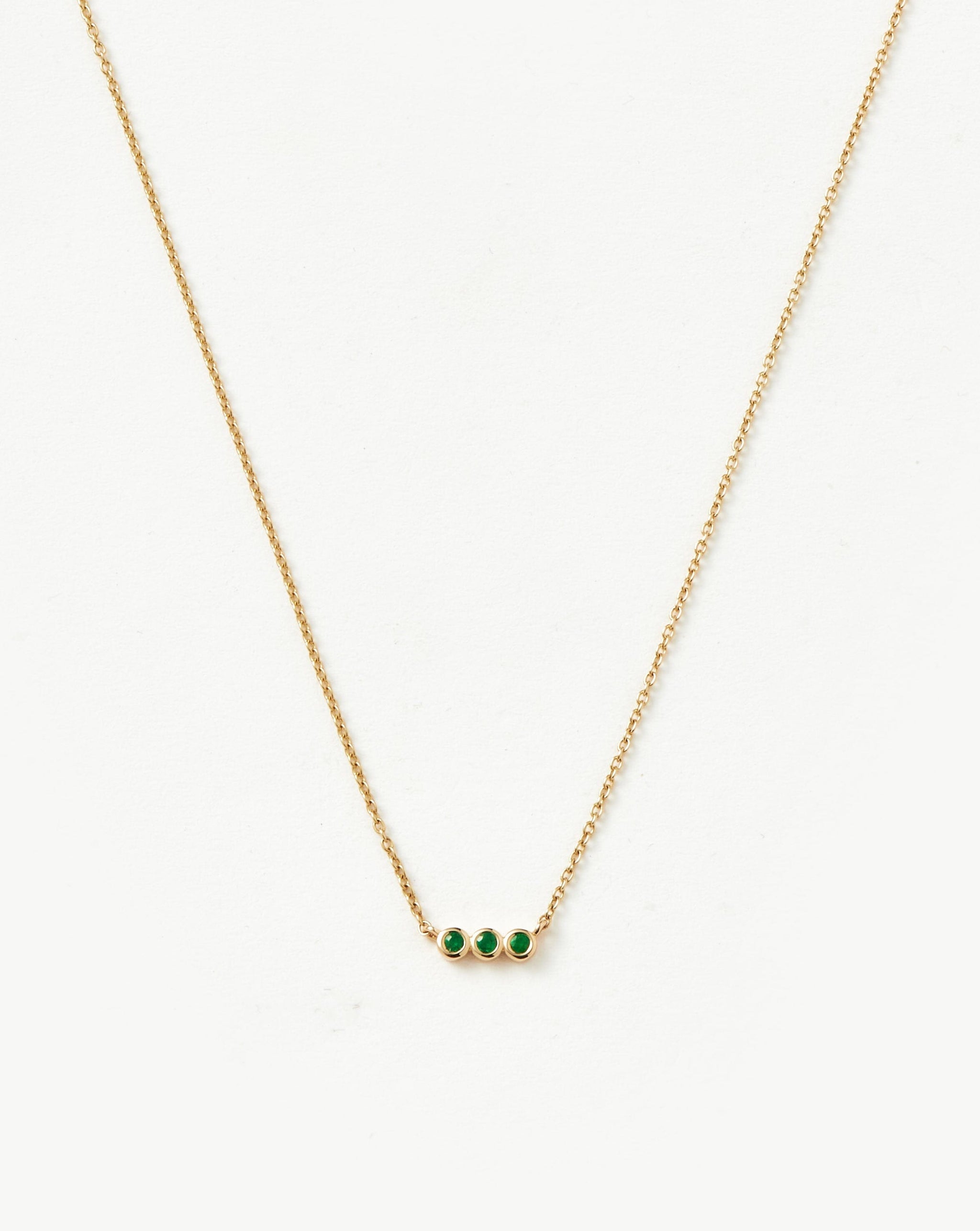 Fine Emerald Solitaire Trio Necklace Necklaces Missoma 