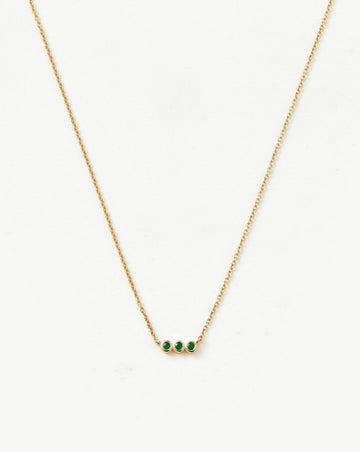 Fine Emerald Solitaire Trio Necklace Necklaces Missoma 