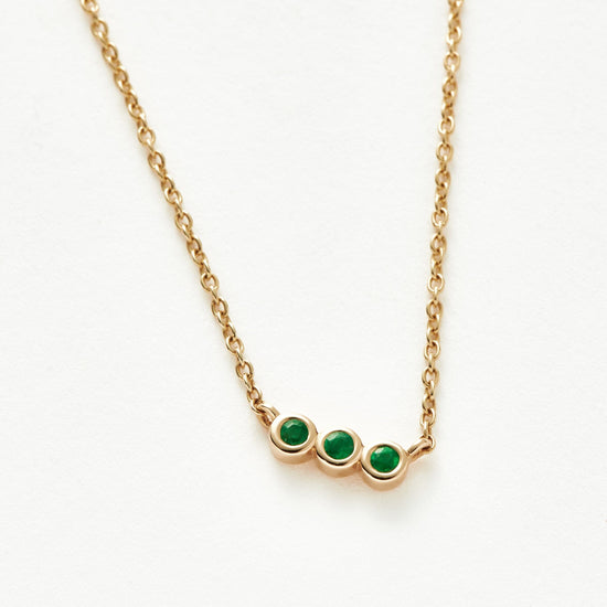 Fine Emerald Solitaire Trio Necklace Necklaces Missoma 