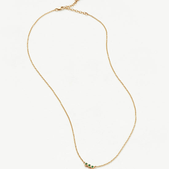 Fine Emerald Solitaire Trio Necklace Necklaces Missoma 