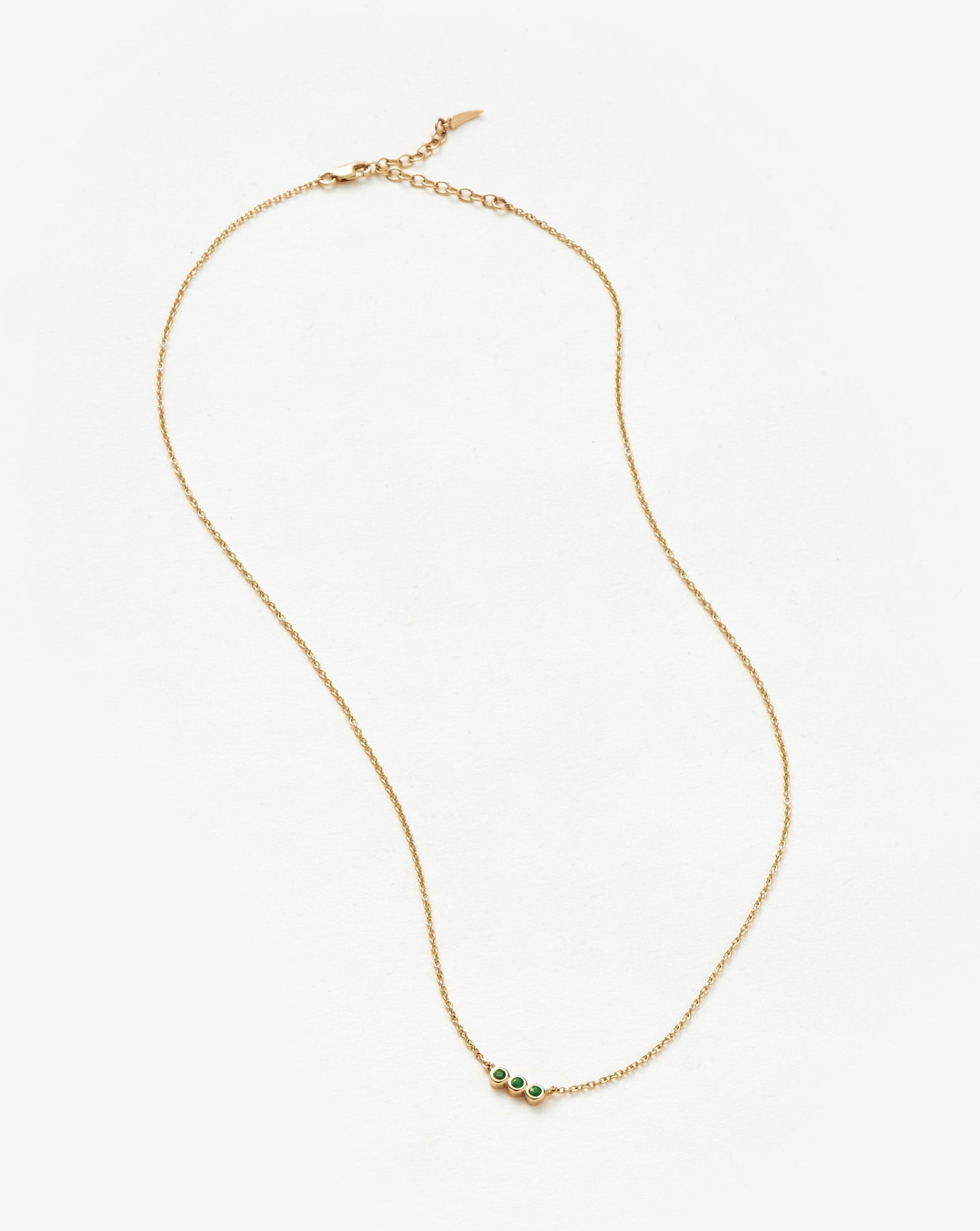 Fine Emerald Solitaire Trio Necklace Necklaces Missoma 