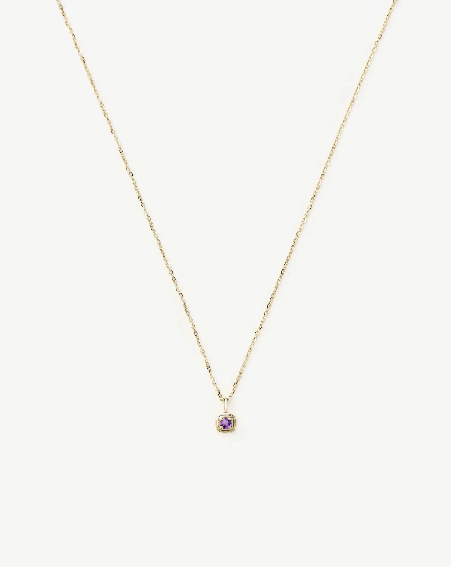 Fine February Birthstone Pendant Necklace | 14k Solid Gold/Amethyst Necklace Missoma 