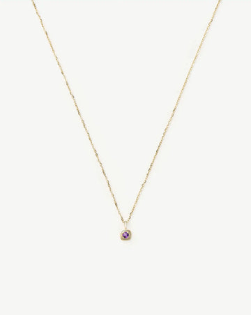 Fine February Birthstone Pendant Necklace | 14k Solid Gold/Amethyst Necklace Missoma 