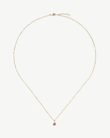 Fine February Birthstone Pendant Necklace | 14k Solid Gold/Amethyst Necklace Missoma 