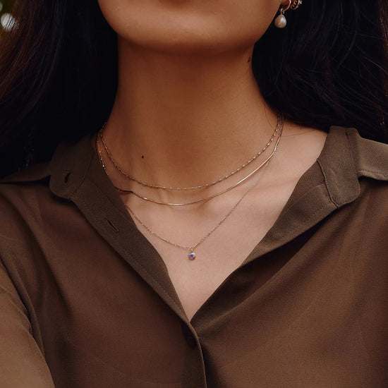 Fine February Birthstone Pendant Necklace | 14k Solid Gold/Amethyst Necklace Missoma 