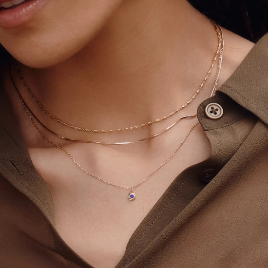 Fine February Birthstone Pendant Necklace | 14k Solid Gold/Amethyst Necklaces Missoma 