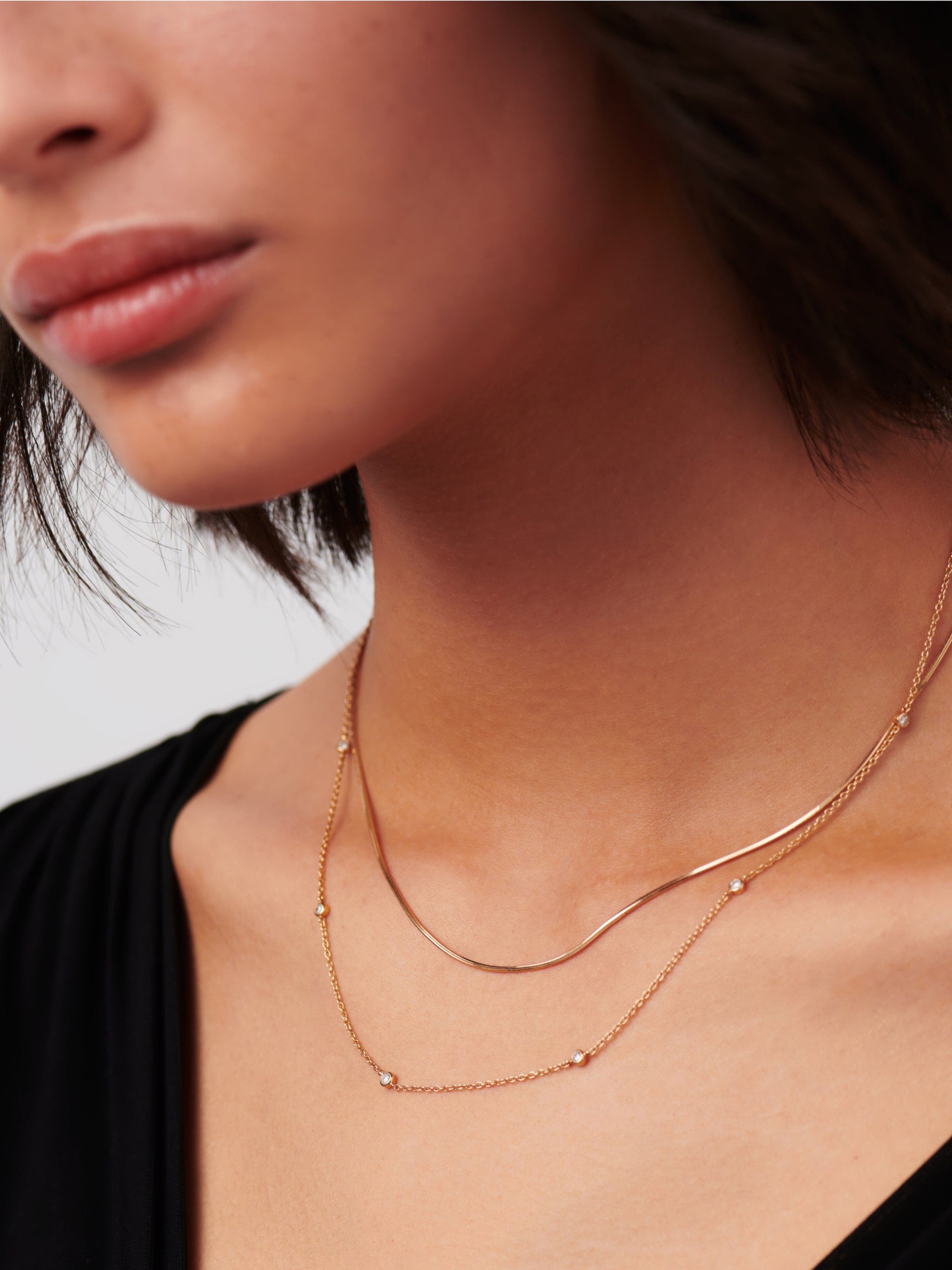 Fine Floating Diamond Necklace | 14k Solid Gold Necklaces Missoma 