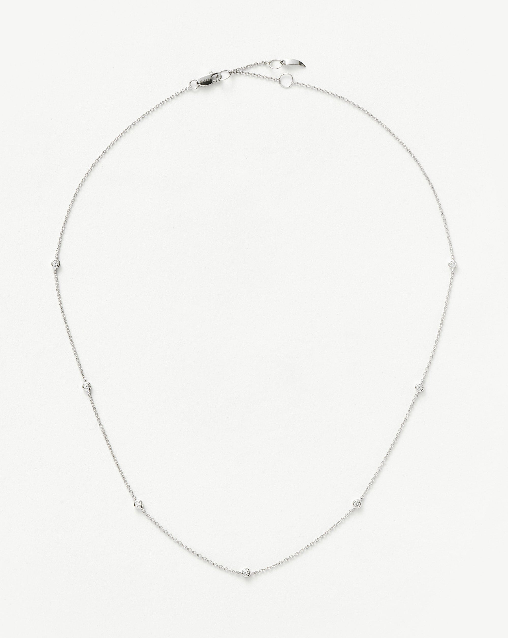 Fine Floating Diamond Necklace | 14k White Gold Necklaces Missoma 