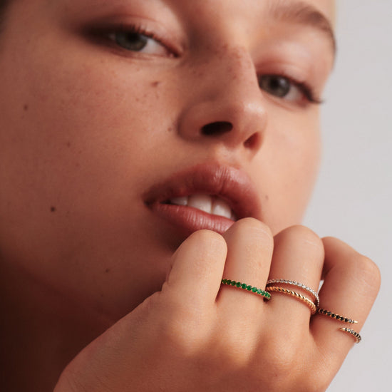Fine Half Emerald Eternity Ring Rings Missoma 