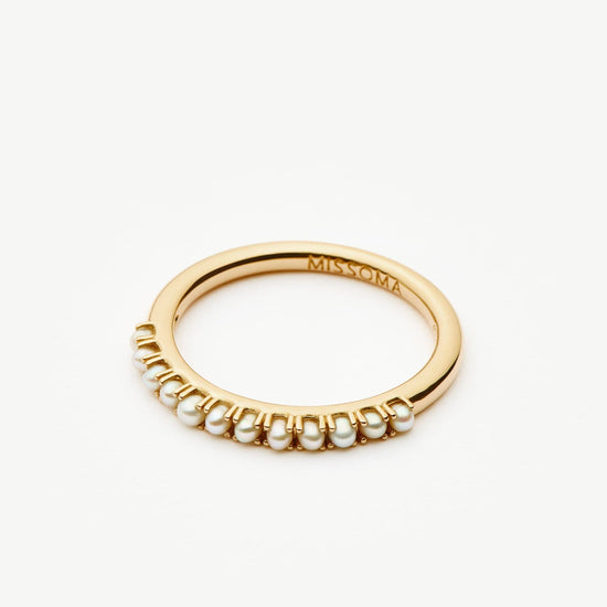 Fine Half Eternity Pearl Ring | 14k Solid Gold/Pearl Rings Missoma 